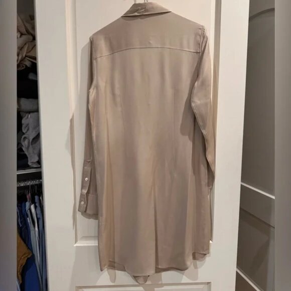 Theory silk shirt dress with detachable tie - Picture 2 of 3